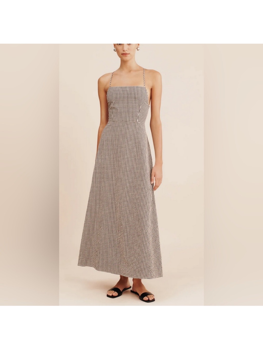 Gianni Bini Black And White Gingham Maxi Dress